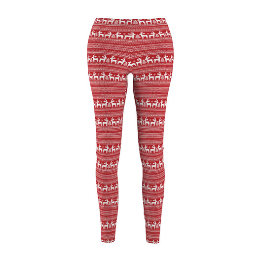Ugly Christmas Women's Casual Leggings (Red)
