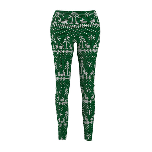Ugly Sweater Women's Casual Leggings (Green)