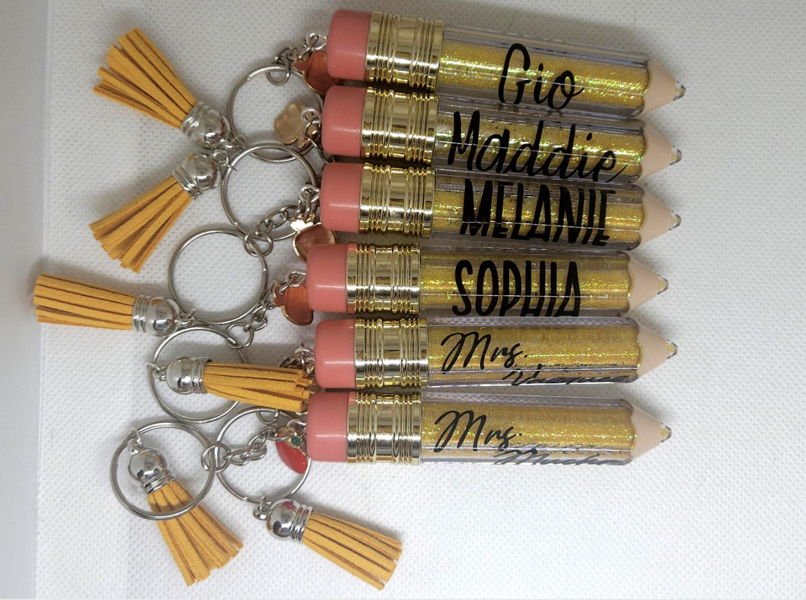 Personalized Pencil Keychain