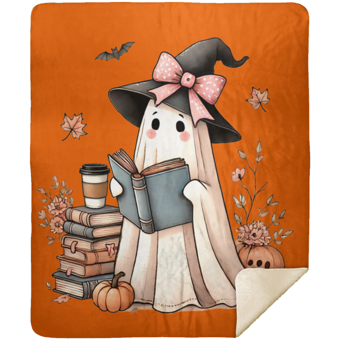 Ghostie  Books Premium Sherpa Blanket 50x60