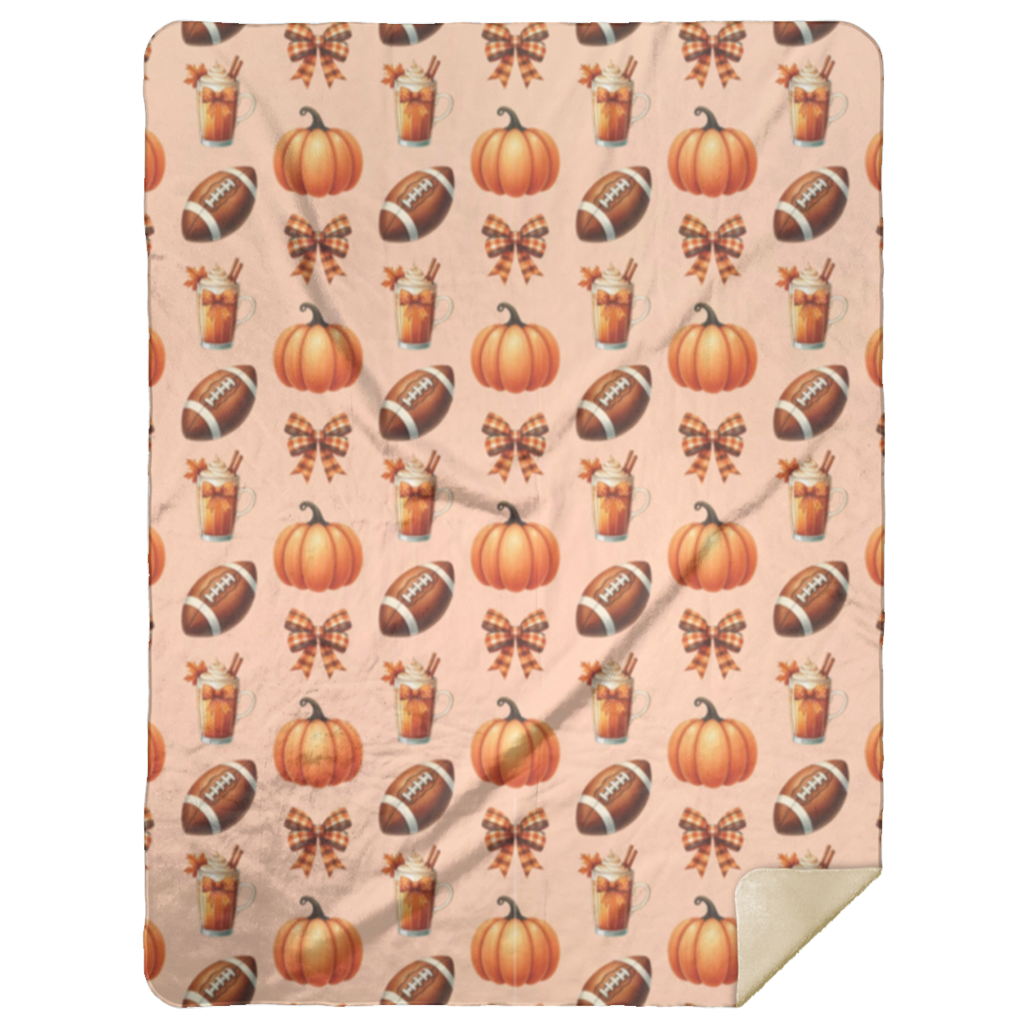 Touchdown & Pumpkin Spice Sherpa Blanket