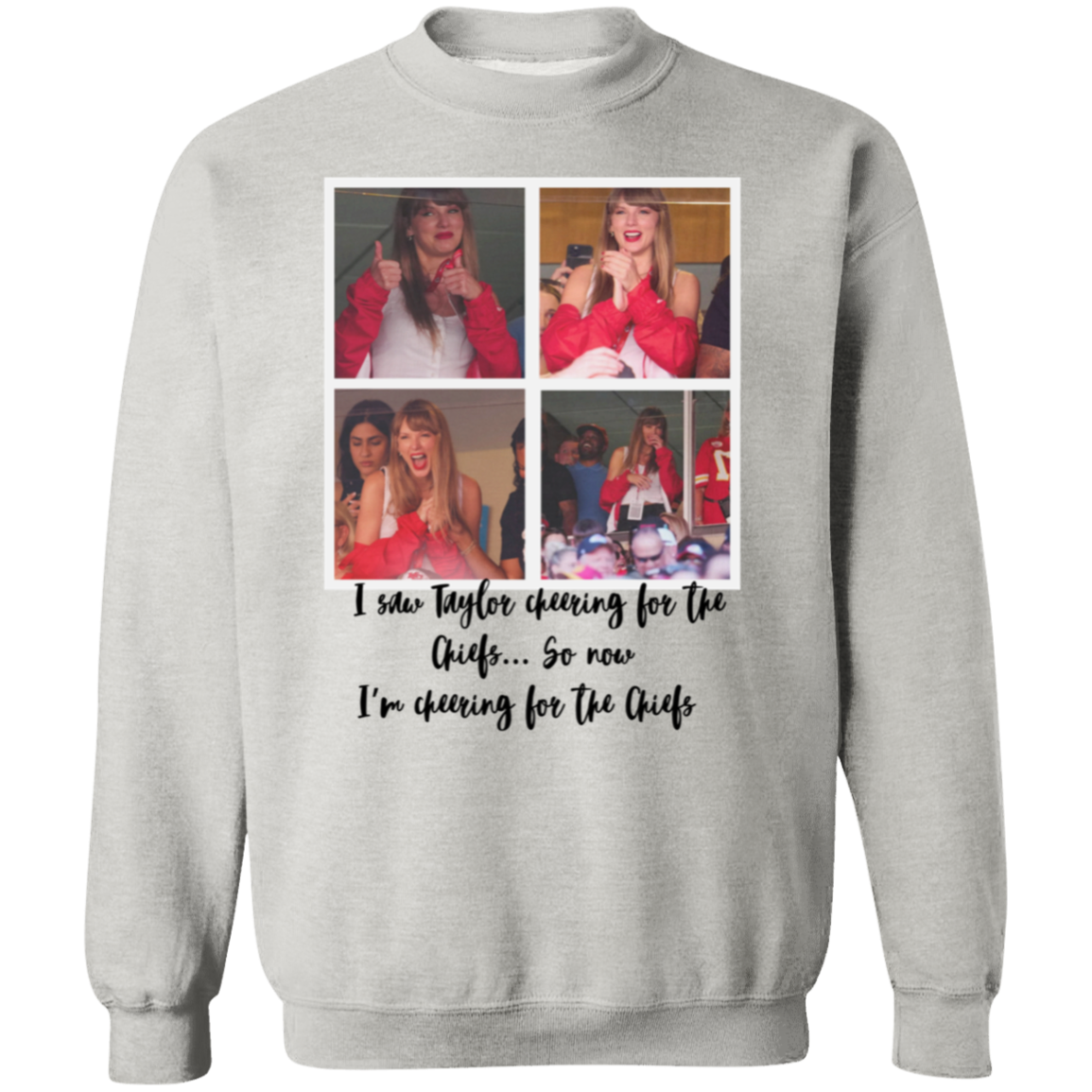 Taylor Cheers, So Now I Cheer Crewneck Pullover Sweatshirt