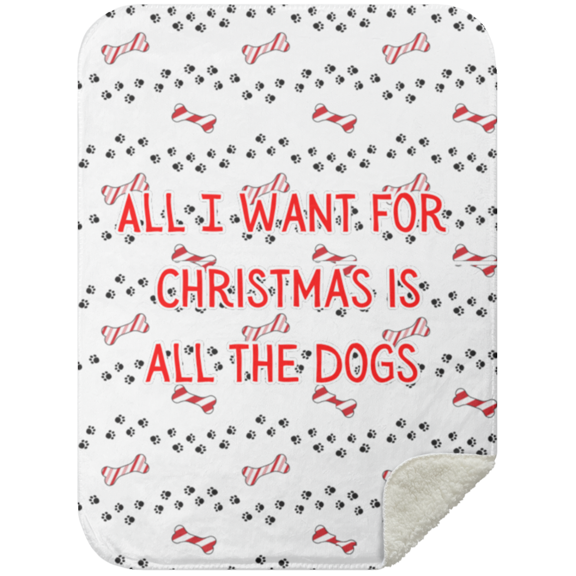 All I Want for Christmas Sherpa Blanket