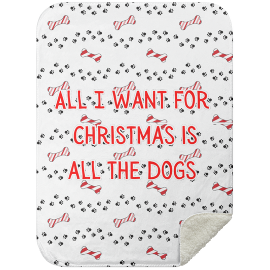All I Want for Christmas Sherpa Blanket
