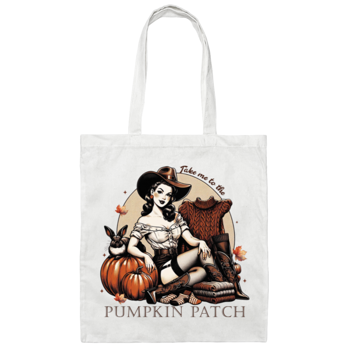 Cowgirl’s Pumpkin Canvas Tote Bag