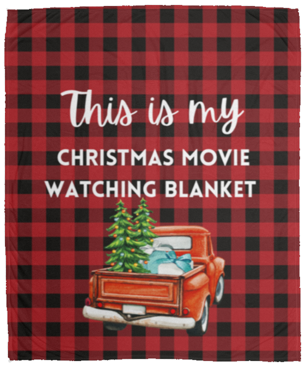 Christmas Watching Movie Cozy Fleece Blanket