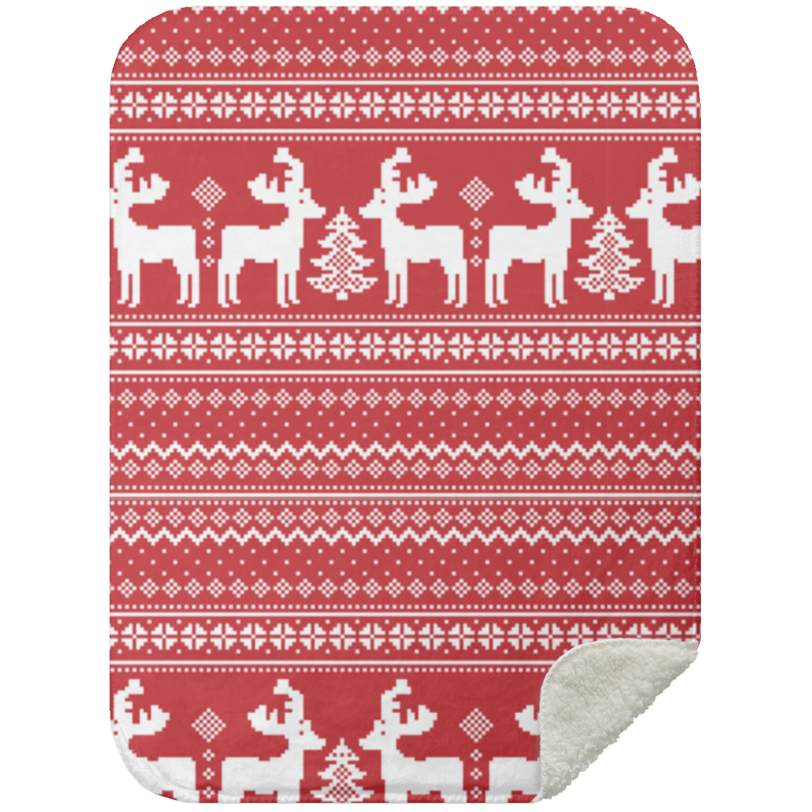 Ugly Xmas Sweater Sherpa Blanket