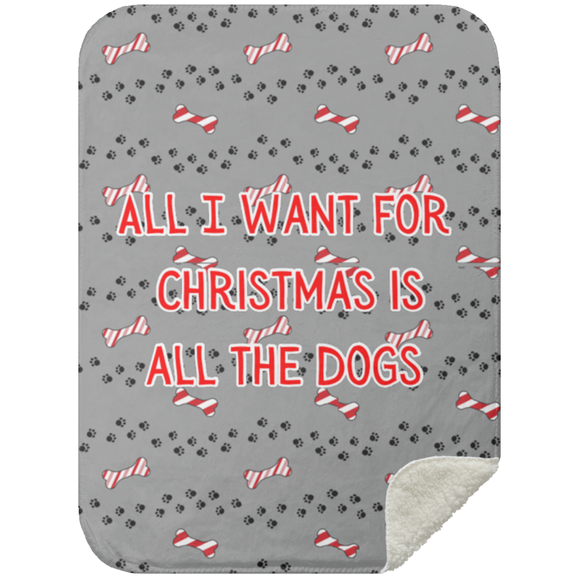 All I Want for Christmas Sherpa Blanket