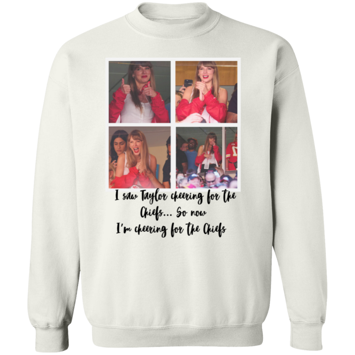 Taylor Cheers, So Now I Cheer Crewneck Pullover Sweatshirt