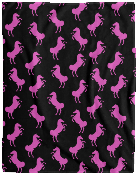Pink Horse Cozy Fleece Blanket - 60x80