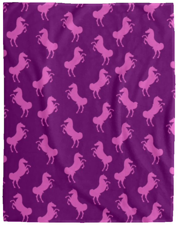 Pink Horse Cozy Fleece Blanket - 60x80