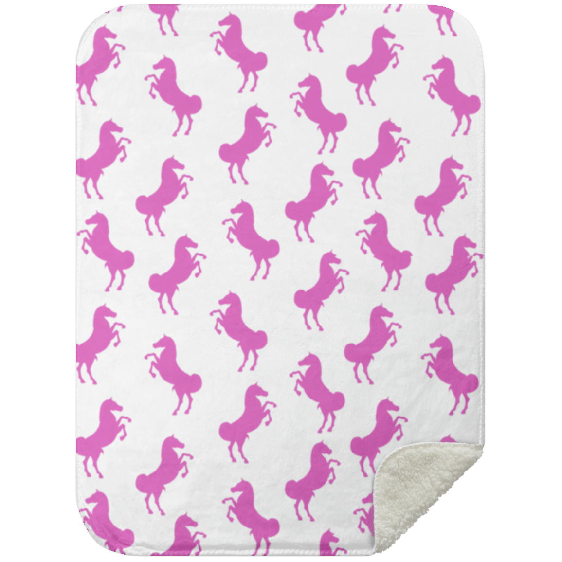 Pink Horse Sherpa Blanket