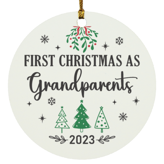 First Christmas as Grandparents Circle Ornament