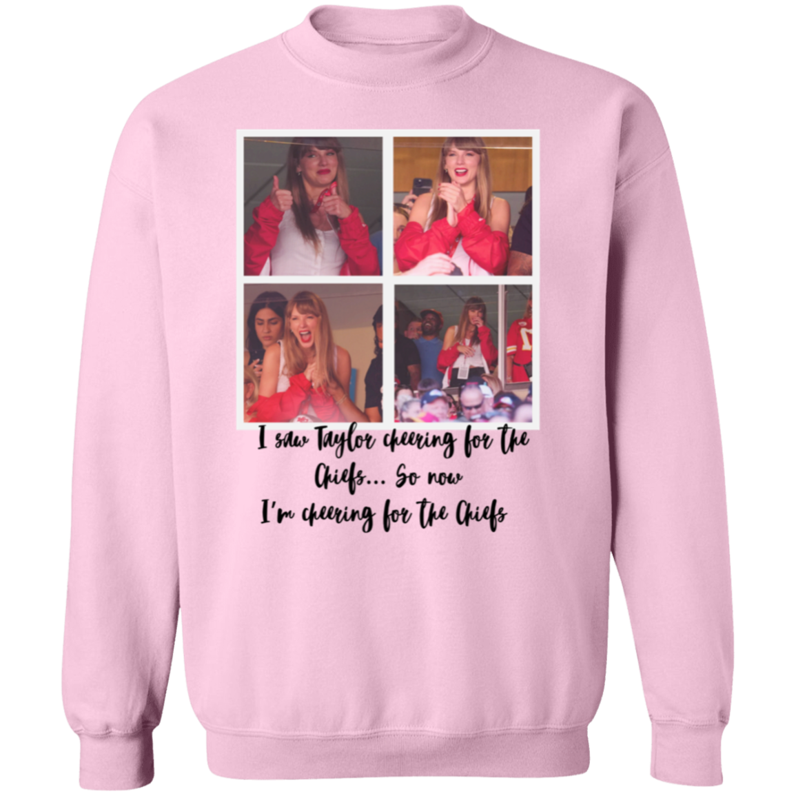 Taylor Cheers, So Now I Cheer Crewneck Pullover Sweatshirt
