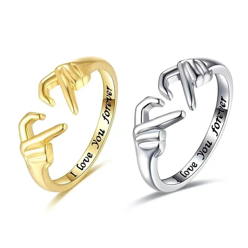 Heart Hand Hug Ring