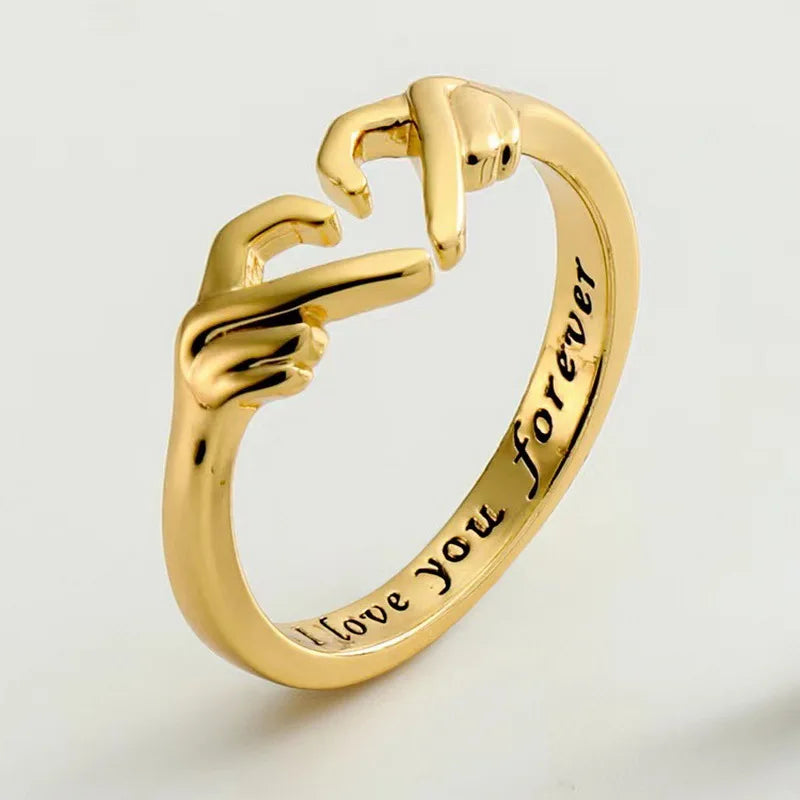 Heart Hand Hug Ring