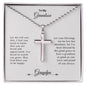 To My Grandson Cross Necklace From Grandpa