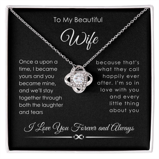 To My Beautiful Wife Love Knot Necklace