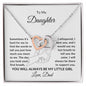 To My Daughter From Dad Interlocking Hearts Necklace