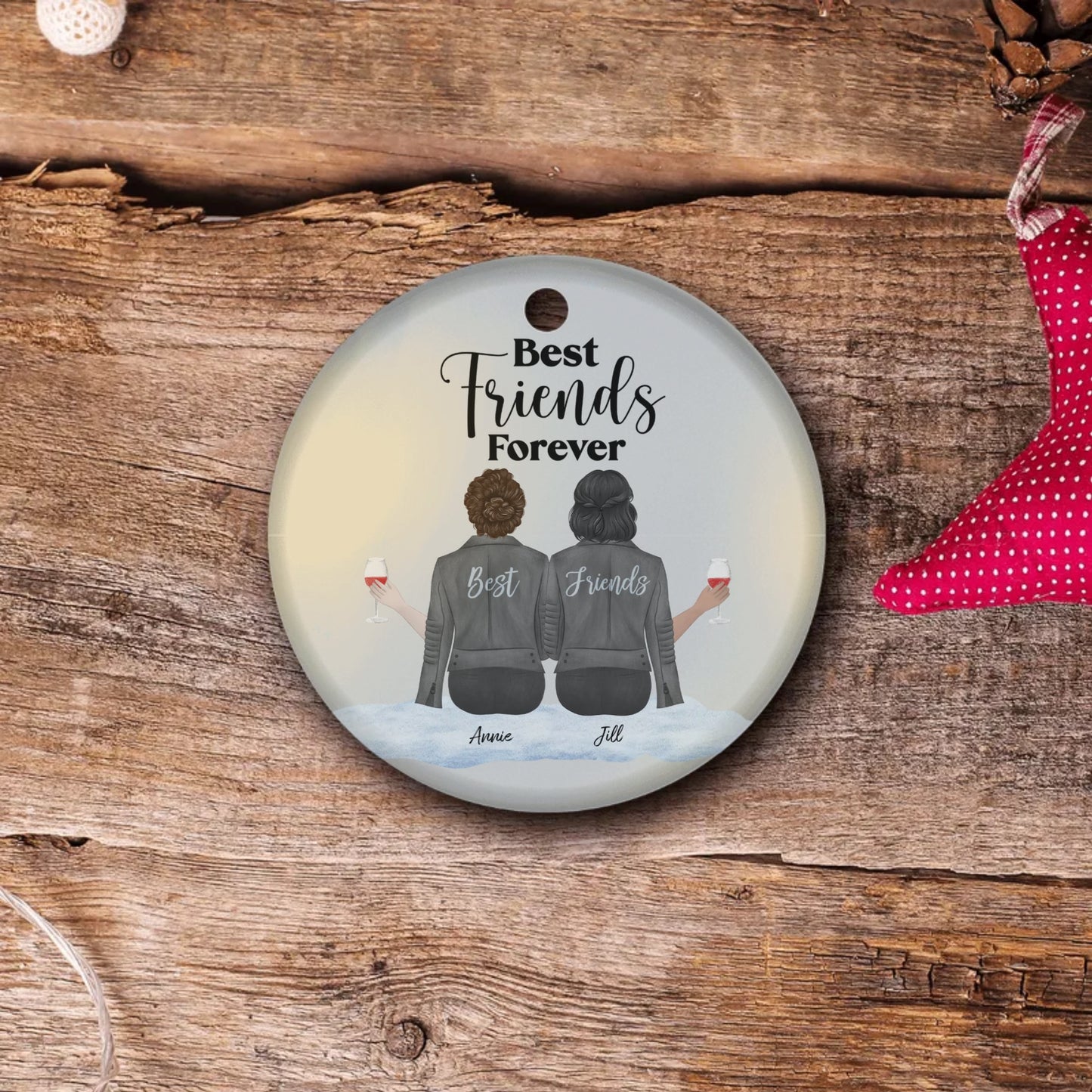 Forever Friends Christmas Ceramic Ornament: Celebrate the Bond