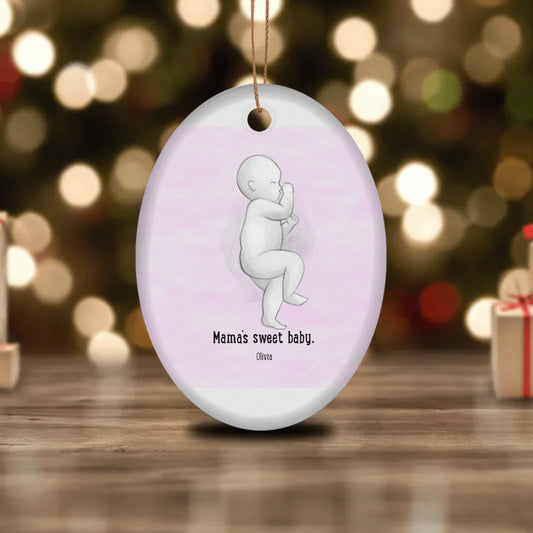 "New Mom's First Christmas Ceramic Ornament"