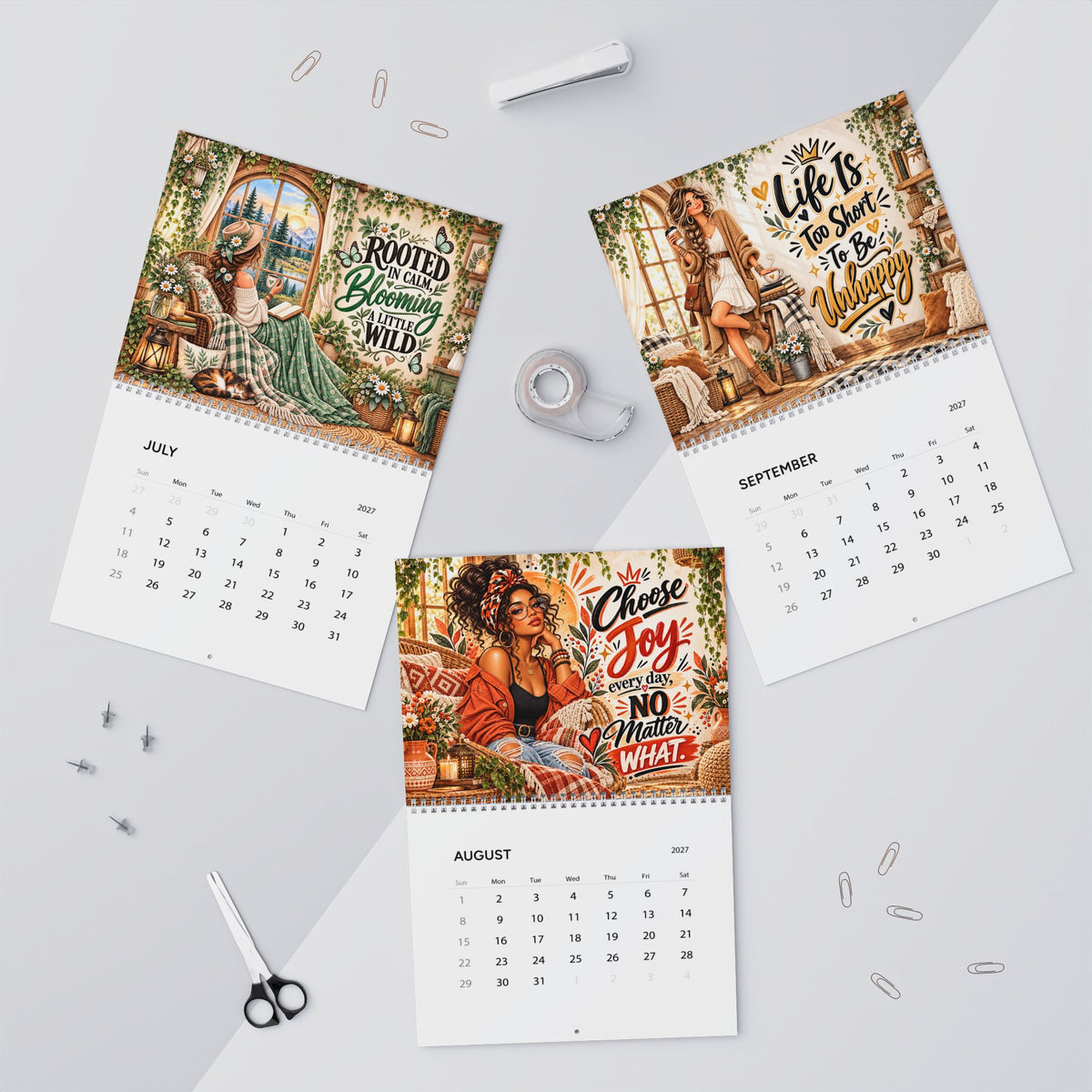Boho Woman Inspirational Quotes Wall Calendar