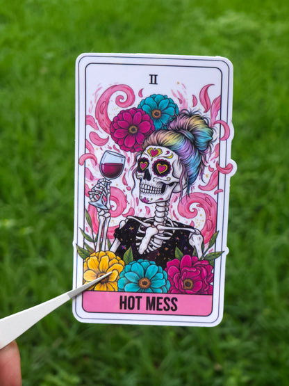Hot Mess Tarot Card Sticker