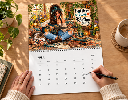 Boho Woman Inspirational Quotes Wall Calendar