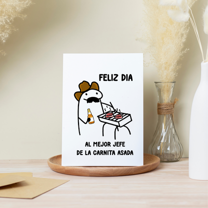 Feliz Día al Mejor Jefe de la Carnita Asada Card