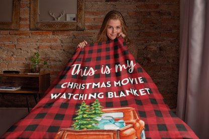 Christmas Watching Movie Cozy Fleece Blanket
