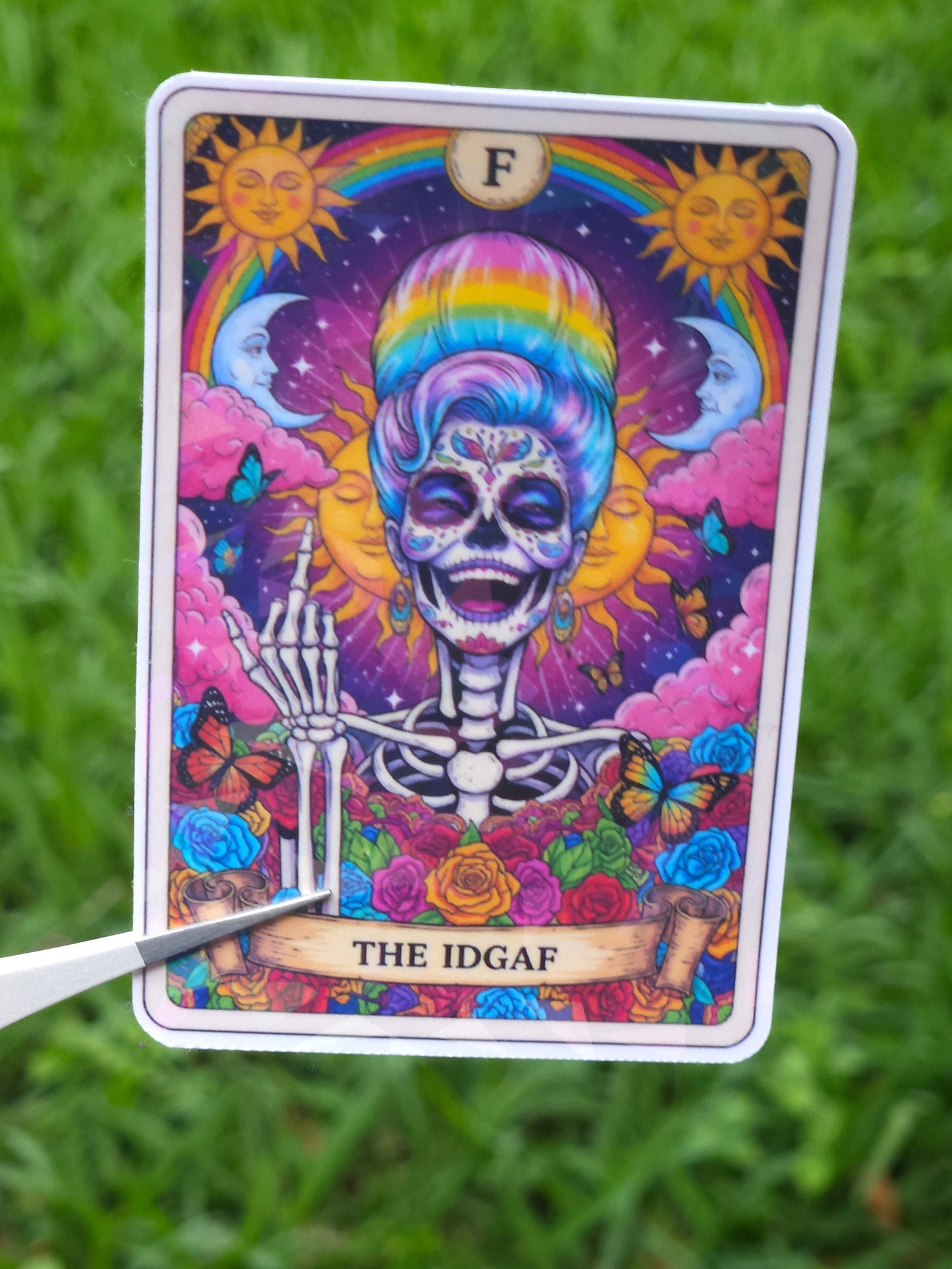 IDGAF Tarot Card Sticker