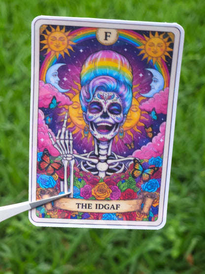 IDGAF Tarot Card Sticker