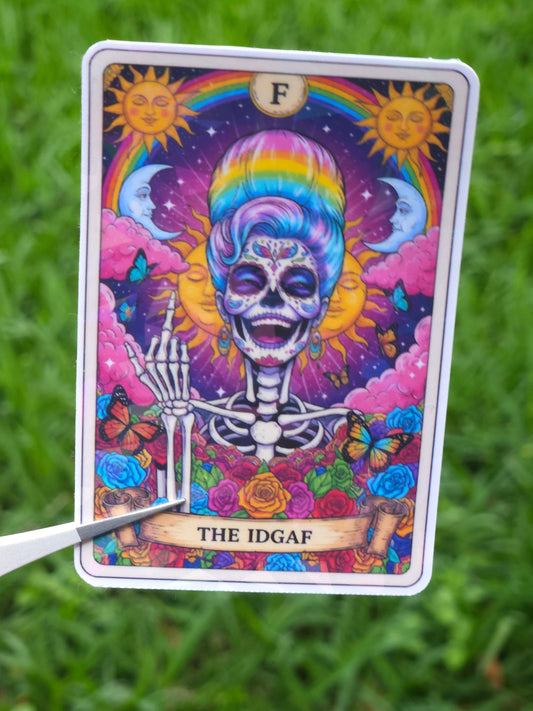 IDGAF Tarot Card Sticker