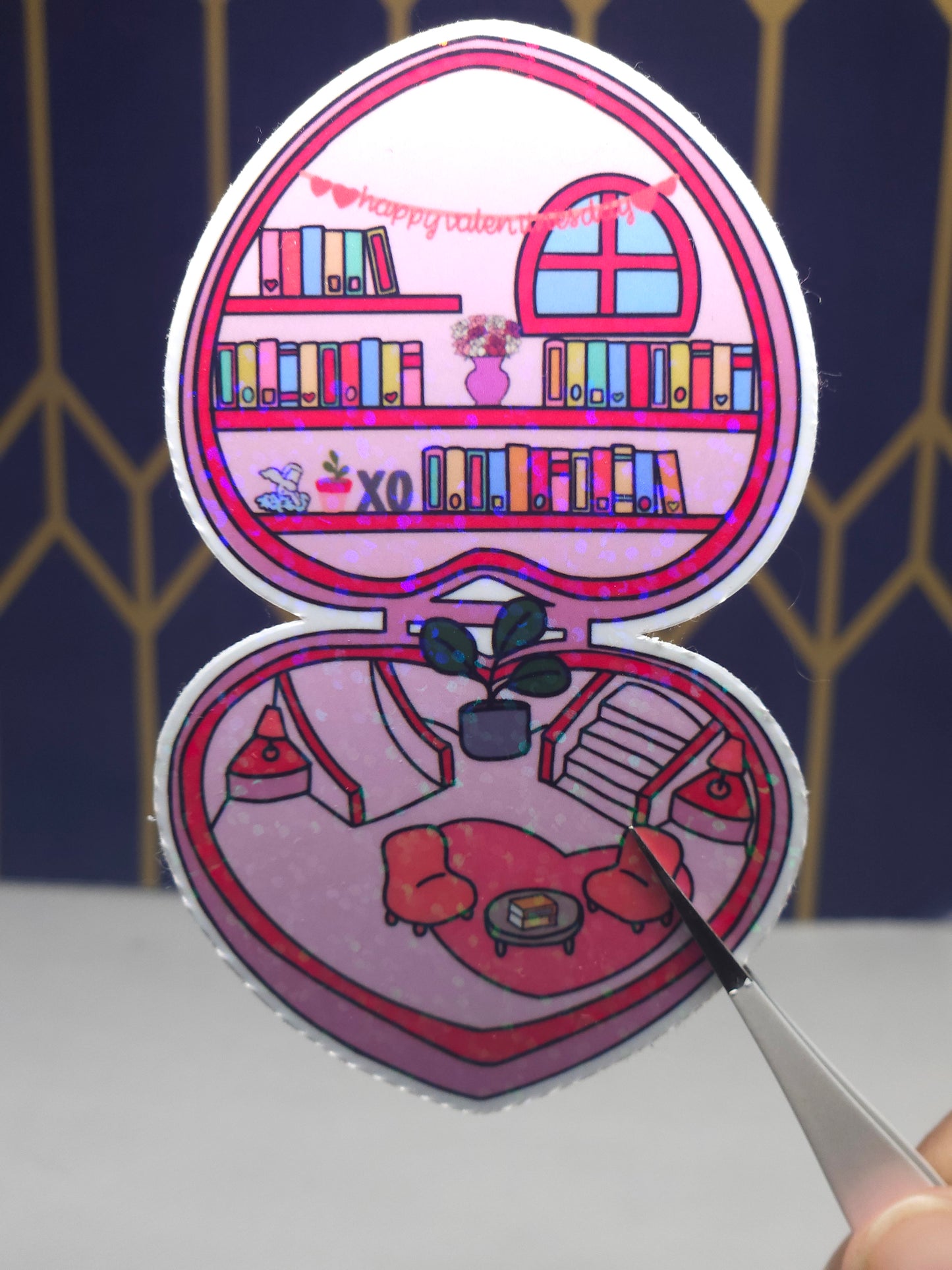 Cozy Valentine Reading Nook Sticker