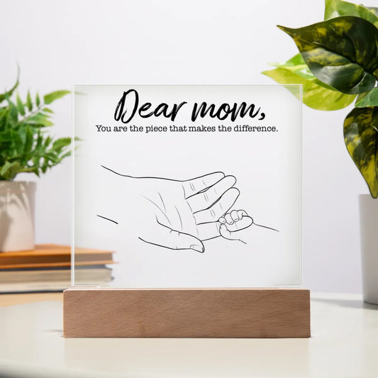 Personalized Mother/Child Hands-Acrylic Plaque (up to 5 Children)