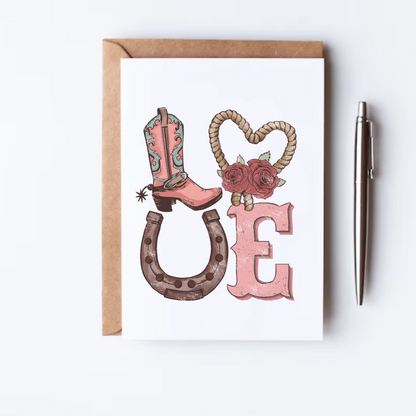 Western Love Greeting Card