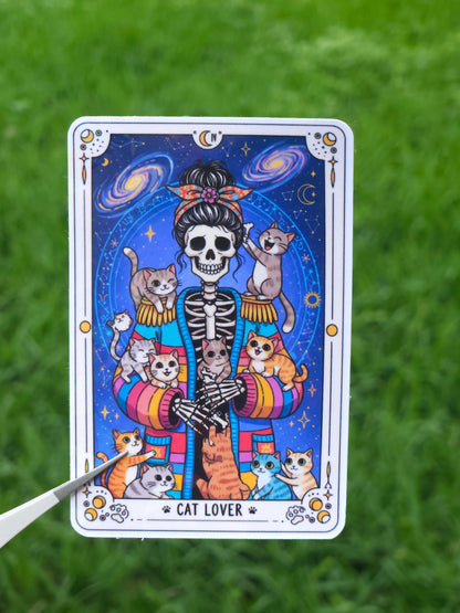 Cat Lover Tarot Card Sticker