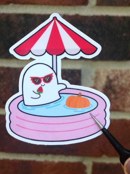 Ghost Pool Float Sticker