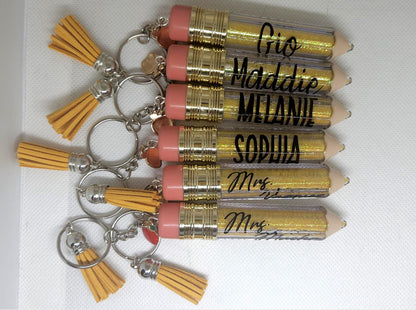 Personalized Pencil Keychain