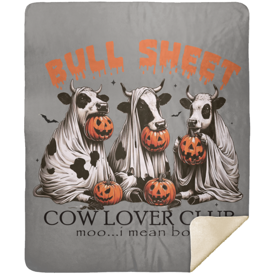 Bull Sheet Halloween Premium Sherpa Blanket 50x60