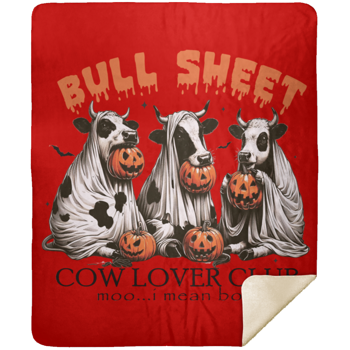 Bull Sheet Halloween Premium Sherpa Blanket 50x60