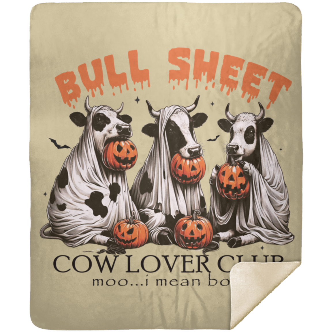 Bull Sheet Halloween Premium Sherpa Blanket 50x60