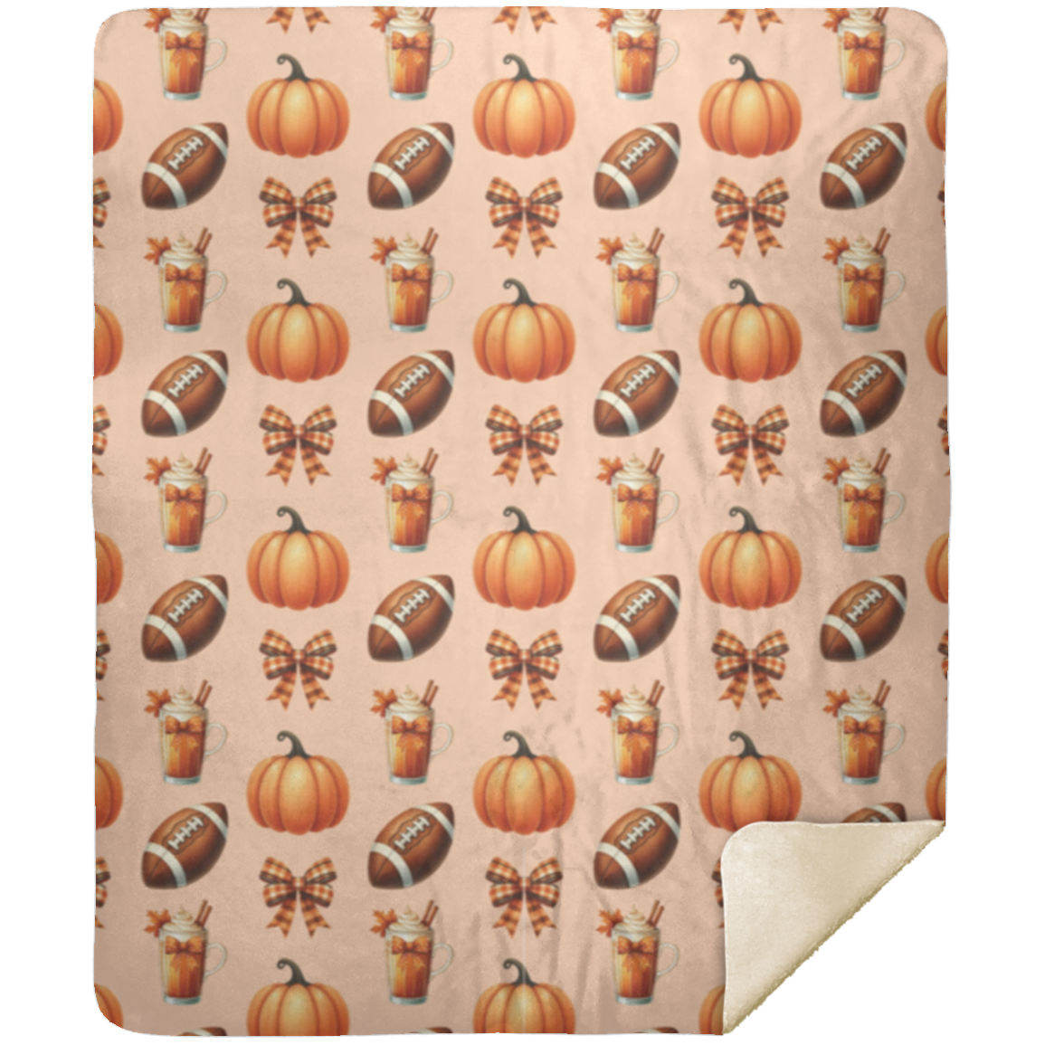 Touchdown & Pumpkin Spice Sherpa Blanket