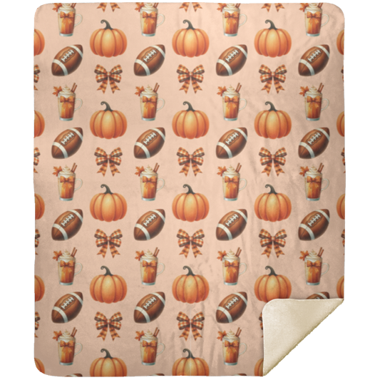 Touchdown & Pumpkin Spice Sherpa Blanket