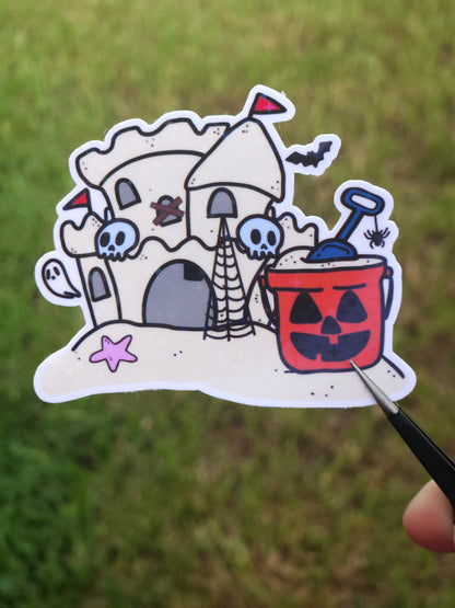 Summerween Sandcastle Sticker