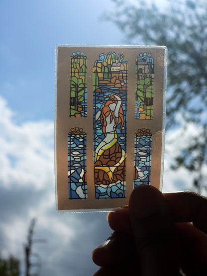 Stained Glass Mermaid Clear Sticker