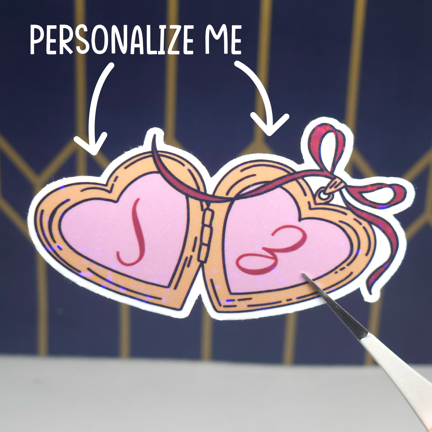 Personalized Heart Locket Sticker