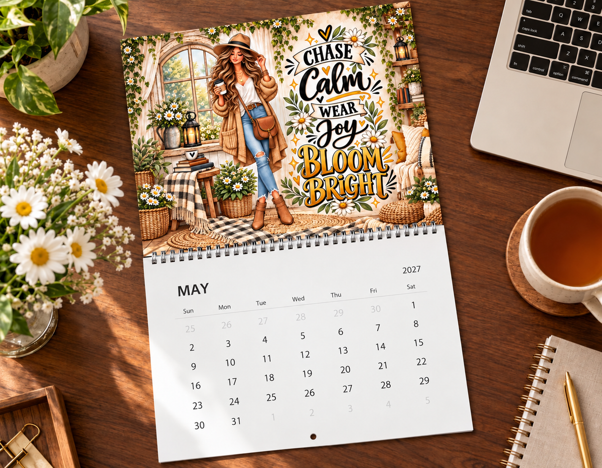 Boho Woman Inspirational Quotes Wall Calendar