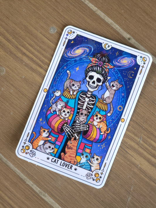 Cat Lover Tarot Card Sticker