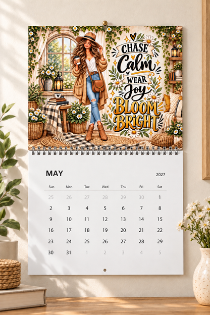 Boho Woman Inspirational Quotes Wall Calendar
